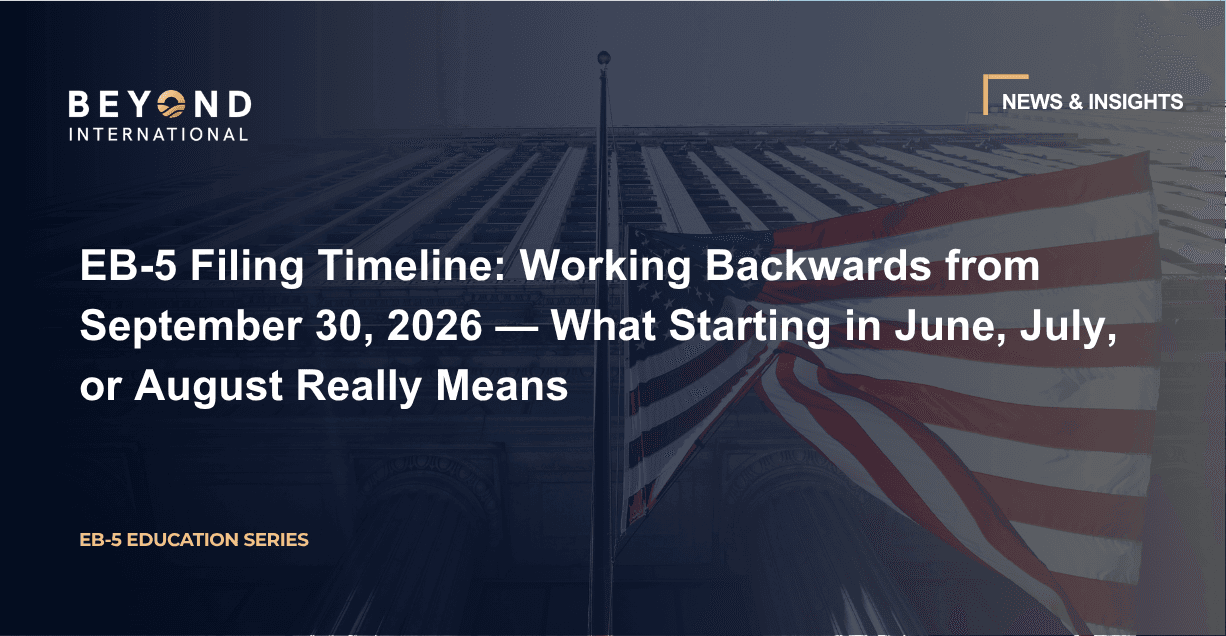 EB-5 Filing Timeline: Working Backwards from September 30, 2026 — What Starting in June, July, or August Really Means